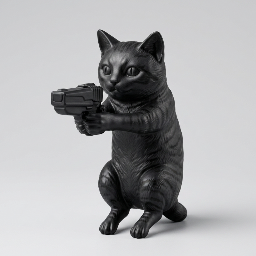 Котик с пистолетом